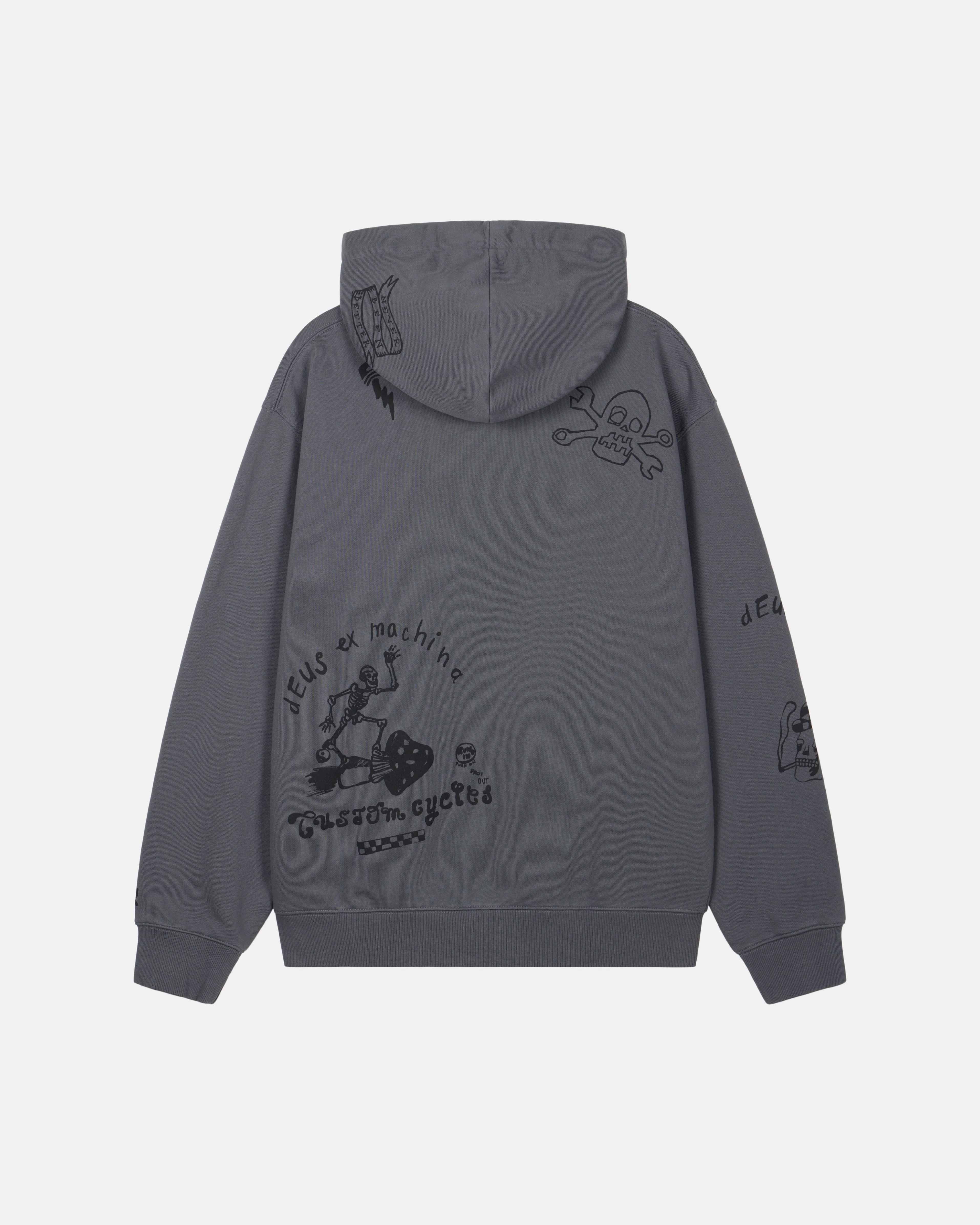 Doodle Dyed Hoodie - Charcoal - Image 2