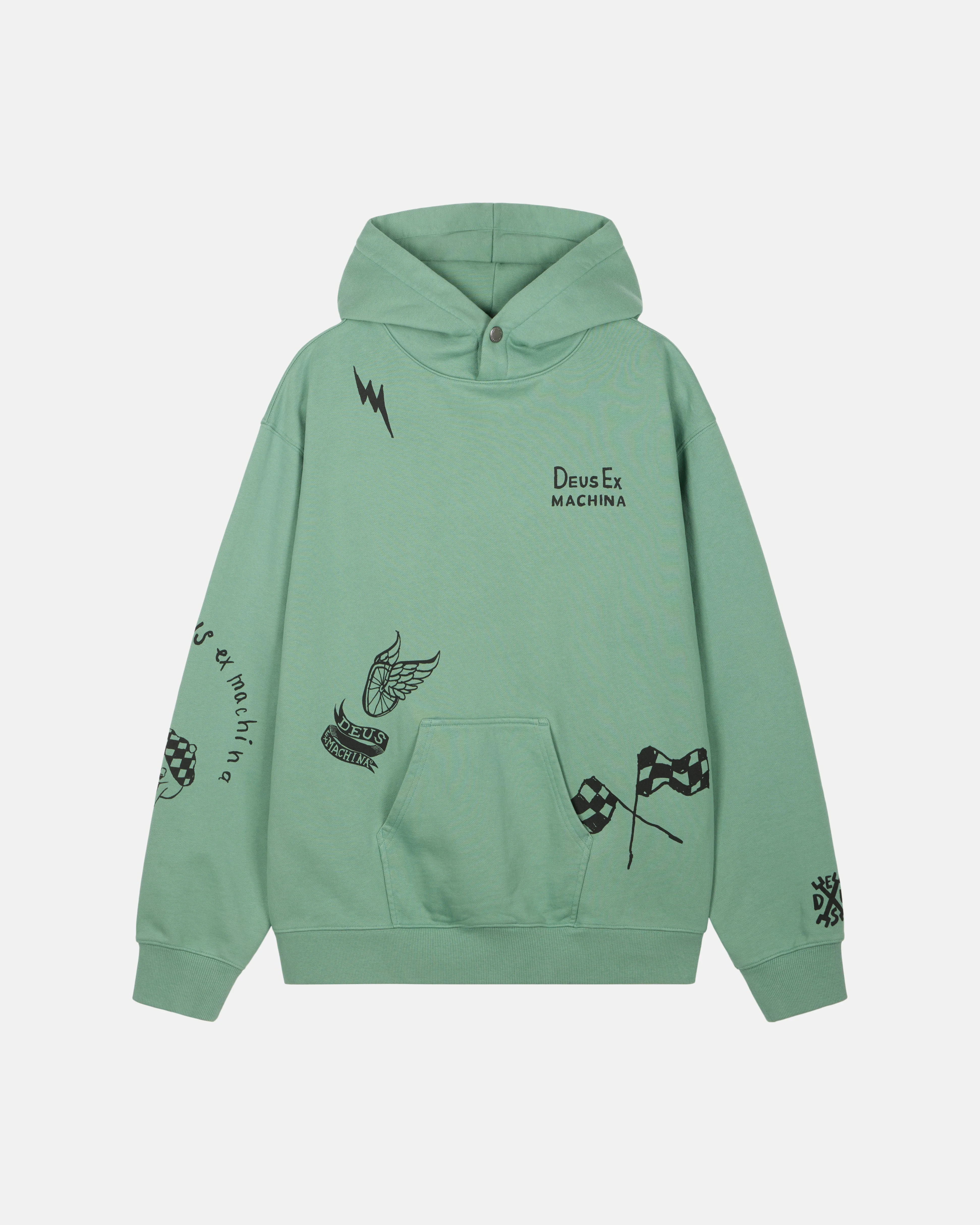 Doodle Dyed Hoodie - Green