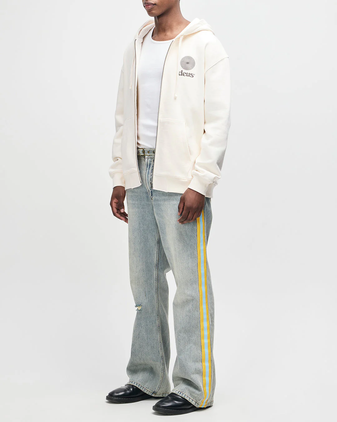 Strata Zip Hoodie - Dirty White - Image 11